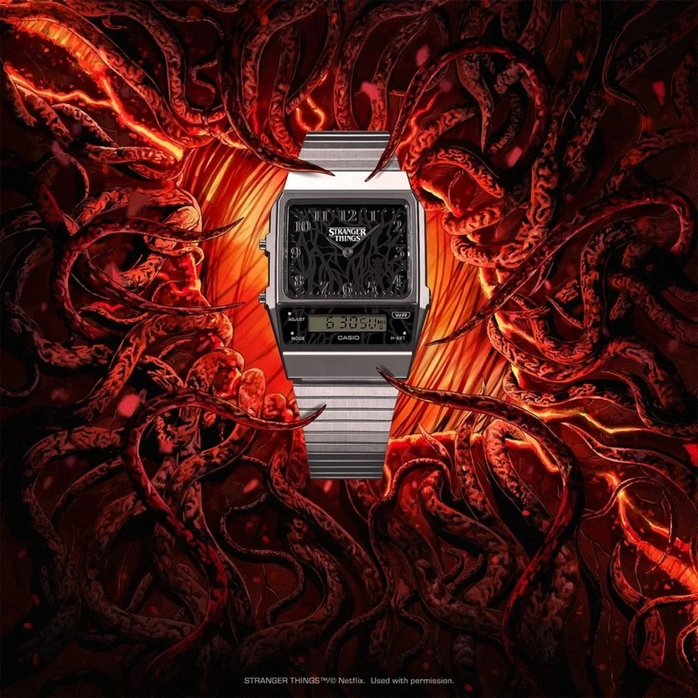 Casio Silver Smartwatch with Stranger Things Design